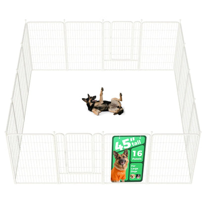 FXW Rollick Unleashed Dog Playpen for Indoor, Yard, RV Camping, 40"/45"/50" Height, 8/16 Panels for Medium and Large Dogs, Black/White│Patented,Summervibes